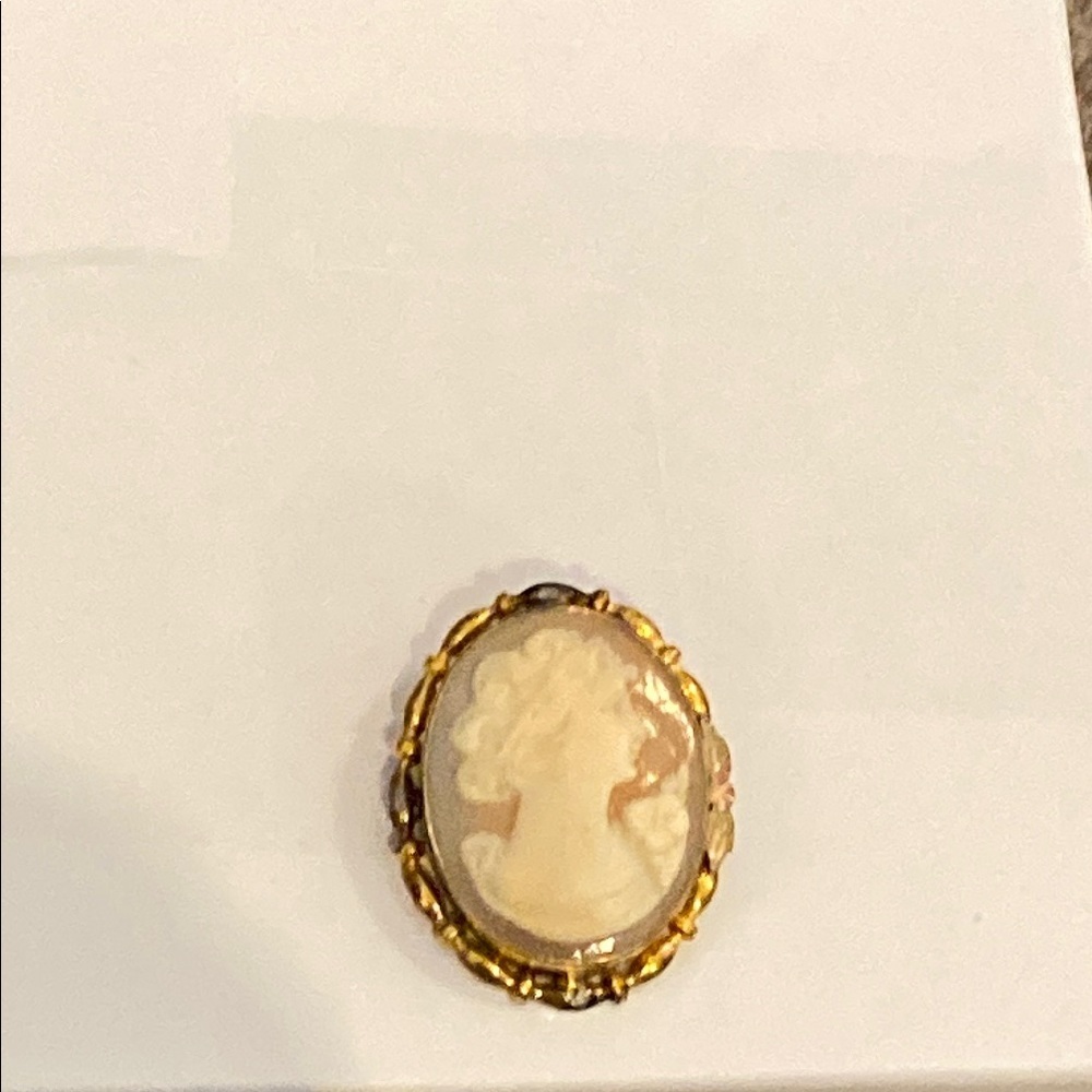 Vintage 12K Gold filled Cameo Brooch/ Pendant Hand Carved AD Marked - Picture 3 of 15